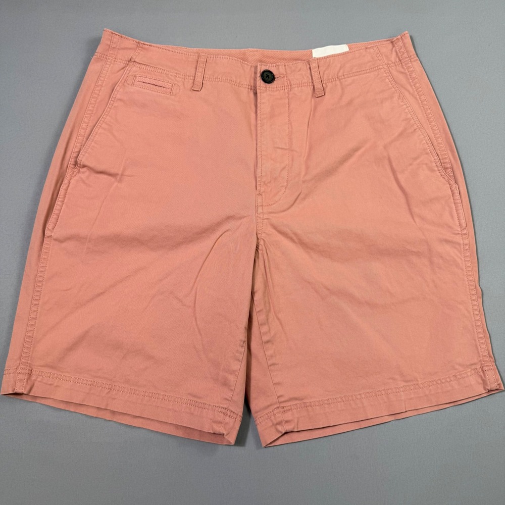 Billy Reid Chino Shorts Mens 34 Salmon Pink Flat Front Cotton Twill Casual EUC